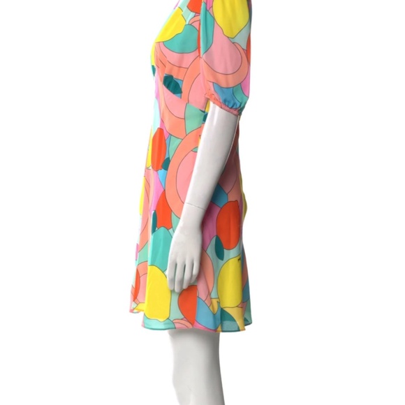 STAUD Milla Fruit Print Dress 12 NWT Mini Milla Dress - Citrus Kaleidoscope - Picture 3 of 4